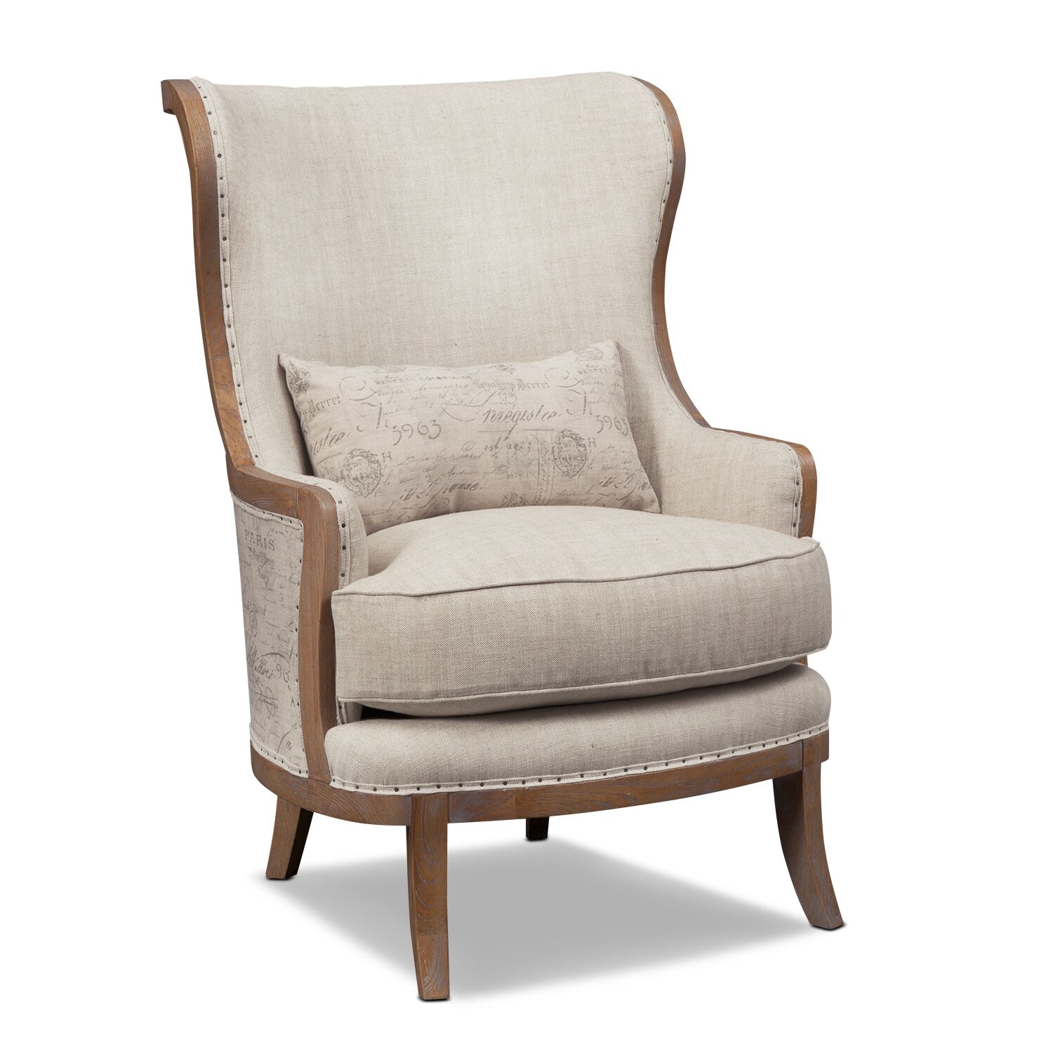 Madeline Framed Accent Chair Beige Value City Furniture
